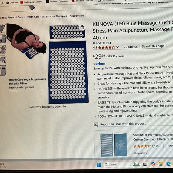 NWOT Acupuncture Massage Pad & Pillow - Picture 2 of 3